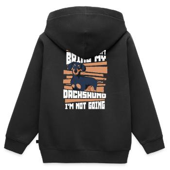 Dachshund Dog - Kids Premium Organic Zip-up Hoodie - black - Back - AI Model Kid Male (0cm)