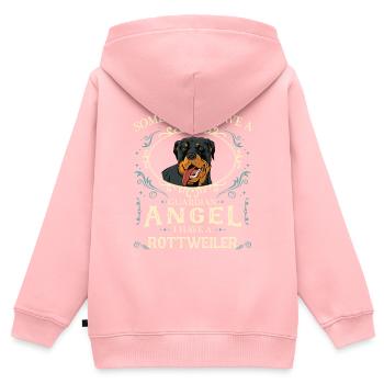 Rottweiler Hund - Kinder Premium Organic Zip Hoodie - Rosa - Hinten - AI Model Kid Female (0cm)