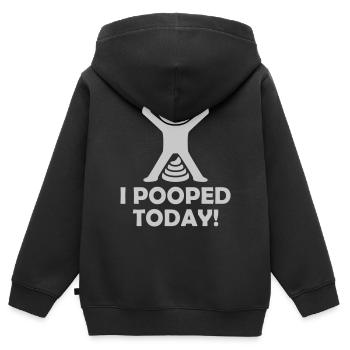 I pooped today Zitat - Kinder Premium Organic Zip Hoodie - Schwarz - Hinten - AI Model Kid Male (0cm)