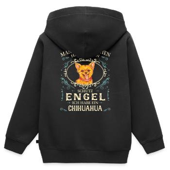 Chihuahua Hund Chihuahuas Hundehalter - Kinder Premium Organic Zip Hoodie - Schwarz - Hinten - AI Model Kid Male (0cm)
