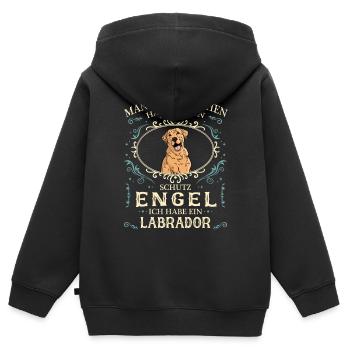 Labrador Hund Hundehalter - Kinder Premium Organic Zip Hoodie - Schwarz - Hinten - AI Model Kid Male (0cm)
