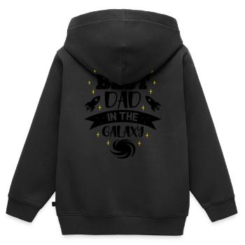 Best dad in the galaxy - Kinder Premium Organic Zip Hoodie - Schwarz - Hinten - AI Model Kid Male (0cm)