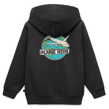 Vol du premier vol de l’avion - Sweat Premium à capuche zippé enfant bio - noir - Dos - AI Model Kid Male (0cm)