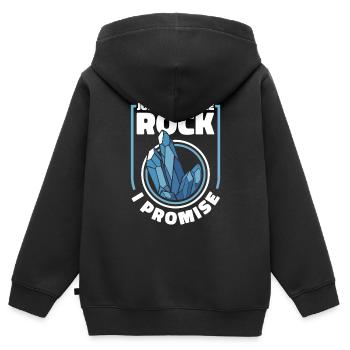Géologie Géologue Roches Pierre Géo Minéral - Sweat Premium à capuche zippé enfant bio - noir - Dos - AI Model Kid Male (0cm)