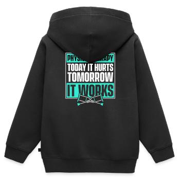 Physiotherapie Therapeut Assistent - Kinder Premium Organic Zip Hoodie - Schwarz - Hinten - AI Model Kid Male (0cm)