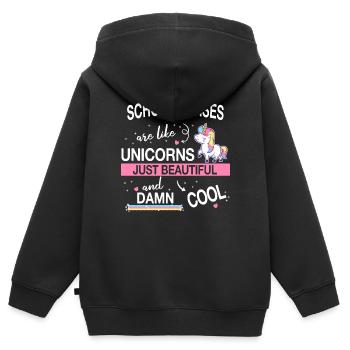 Schulkrankenschwester Gesundheitswesen Schulkranke - Kinder Premium Organic Zip Hoodie - Schwarz - Hinten - AI Model Kid Male (0cm)