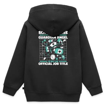 Schulkrankenschwester Gesundheitswesen Schulkranke - Kinder Premium Organic Zip Hoodie - Schwarz - Hinten - AI Model Kid Male (0cm)