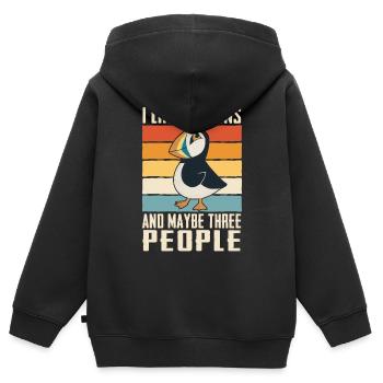 Papageientaucher Seevögel Puffin - Kinder Premium Organic Zip Hoodie - Schwarz - Hinten - AI Model Kid Male (0cm)