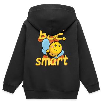 Bee smart - Kids Premium Organic Zip-up Hoodie - black - Back - AI Model Kid Male (0cm)