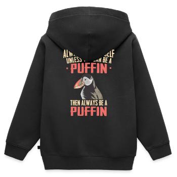 Papageientaucher Seevögel Puffin - Kinder Premium Organic Zip Hoodie - Schwarz - Hinten - AI Model Kid Male (0cm)