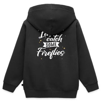 Luciole de feu insecte - Sweat Premium à capuche zippé enfant bio - noir - Dos - AI Model Kid Male (0cm)