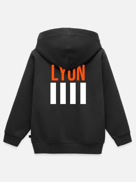 Lyon IV - Kinder Premium Organic Zip Hoodie - Schwarz