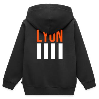 Lyon T-Shirt - Sweat Premium à capuche zippé enfant bio - noir - Dos - AI Model Kid Male (0cm)