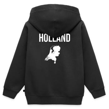 Pays forme Hollande - Sweat Premium à capuche zippé enfant bio - noir - Dos - AI Model Kid Male (0cm)