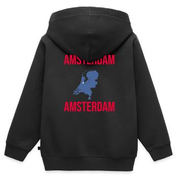 Amsterdam T-Shirt Souvenir - Kinder Premium Organic Zip Hoodie - Schwarz - Hinten - AI Model Kid Male (0cm)