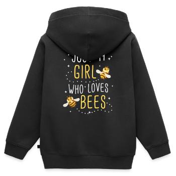 Abeille mellifère Apiculteur Abeilles Abeilles Abeille Abeille - Sweat Premium à capuche zippé enfant bio - noir - Dos - AI Model Kid Male (0cm)