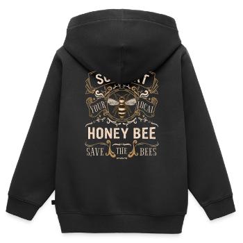 Abeille mellifère Apiculteur Abeilles Abeilles Abeille Abeille - Sweat Premium à capuche zippé enfant bio - noir - Dos - AI Model Kid Male (0cm)