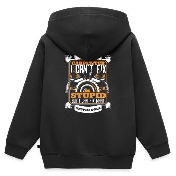 Tischler Holzarbeiter Zimmerei - Kinder Premium Organic Zip Hoodie - Schwarz - Hinten - AI Model Kid Male (0cm)