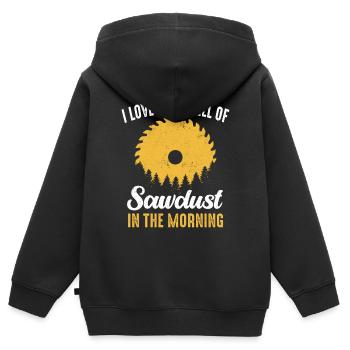 Tischler Holzarbeiter Zimmerei - Kinder Premium Organic Zip Hoodie - Schwarz - Hinten - AI Model Kid Male (0cm)