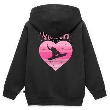 7. Geburstag Snowboard Skiurlaub Mädchen Tochter - Kinder Premium Organic Zip Hoodie - Schwarz - Hinten - AI Model Kid Male (0cm)