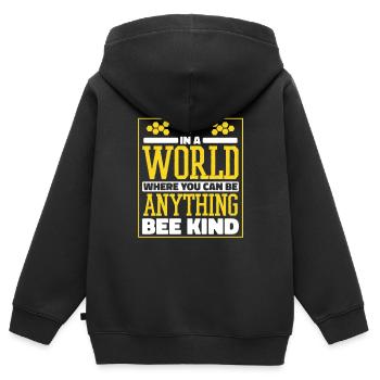 Abeille mellifère Apiculteur Abeilles Abeilles Abeille Abeille - Sweat Premium à capuche zippé enfant bio - noir - Dos - AI Model Kid Male (0cm)