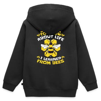 Abeille mellifère Apiculteur Abeilles Abeilles Abeille Abeille - Sweat Premium à capuche zippé enfant bio - noir - Dos - AI Model Kid Male (0cm)