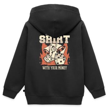 Poker Casino Texas Hold'em Pokerspieler - Kinder Premium Organic Zip Hoodie - Schwarz - Hinten - AI Model Kid Male (0cm)