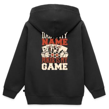 Poker Casino Texas Hold'em Pokerspieler - Kinder Premium Organic Zip Hoodie - Schwarz - Hinten - AI Model Kid Male (0cm)