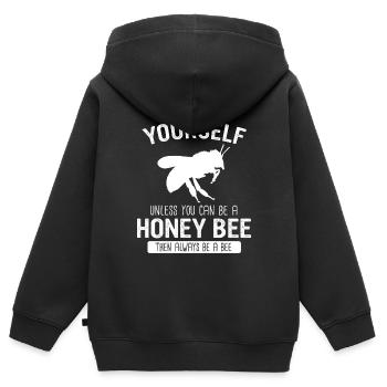 Abeille mellifère Apiculteur Abeilles Abeilles Abeille Abeille - Sweat Premium à capuche zippé enfant bio - noir - Dos - AI Model Kid Male (0cm)