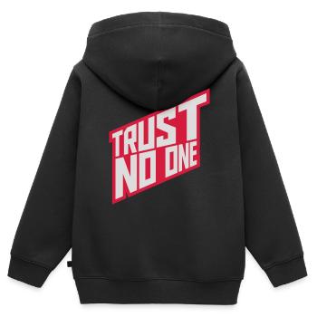 ne faites confiance à personne pour ne citer - Sweat Premium à capuche zippé enfant bio - noir - Dos - AI Model Kid Male (0cm)