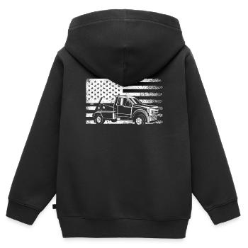 Abschleppwagen Truck Abschlepper - Kinder Premium Organic Zip Hoodie - Schwarz - Hinten - AI Model Kid Male (0cm)