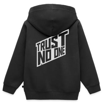 ne faites confiance à personne pour ne citer - Sweat Premium à capuche zippé enfant bio - noir - Dos - AI Model Kid Male (0cm)