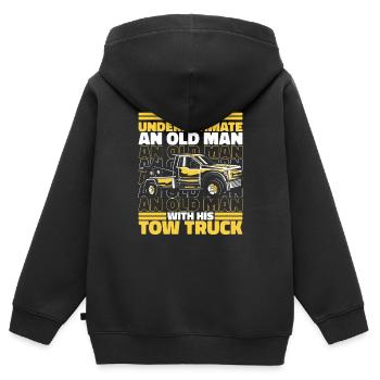 Abschleppwagen Truck Abschlepper - Kinder Premium Organic Zip Hoodie - Schwarz - Hinten - AI Model Kid Male (0cm)