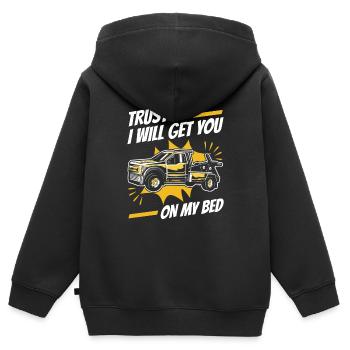 Abschleppwagen Truck Abschlepper - Kinder Premium Organic Zip Hoodie - Schwarz - Hinten - AI Model Kid Male (0cm)