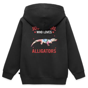 Alligator Crocodile Reptiles Animal Alligators - Sweat Premium à capuche zippé enfant bio - noir - Dos - AI Model Kid Male (0cm)