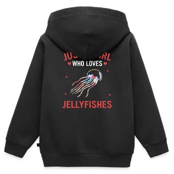 Méduse - Sweat Premium à capuche zippé enfant bio - noir - Dos - AI Model Kid Male (0cm)