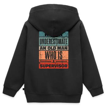 Supervisor profession - Kids Premium Organic Zip-up Hoodie - black - Back - AI Model Kid Male (0cm)