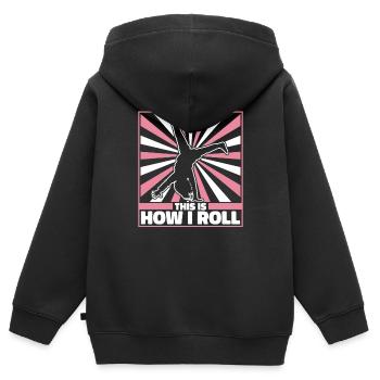 Turnen Turner - Kinder Premium Organic Zip Hoodie - Schwarz - Hinten - AI Model Kid Male (0cm)
