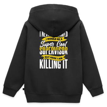 Supervisor profession - Kids Premium Organic Zip-up Hoodie - black - Back - AI Model Kid Male (0cm)