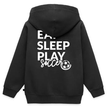 Eating Sleeping Playing Football Gift - Kids Premium Organic Zip-up Hoodie - black - Back - AI Model Kid Male (0cm)