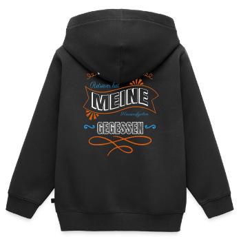 hundefreund geburtstagsgeschenkidee doggie - Kinder Premium Organic Zip Hoodie - Schwarz - Hinten - AI Model Kid Male (0cm)