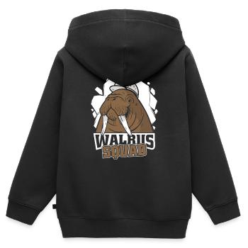 Morse Morse Animal Océan - Sweat Premium à capuche zippé enfant bio - noir - Dos - AI Model Kid Male (0cm)