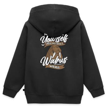 Morse Morse Animal Océan - Sweat Premium à capuche zippé enfant bio - noir - Dos - AI Model Kid Male (0cm)