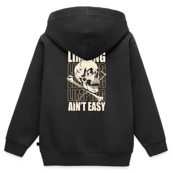 Rétablissez-vous Pied cassé Os cassé - Sweat Premium à capuche zippé enfant bio - noir - Dos - AI Model Kid Male (0cm)