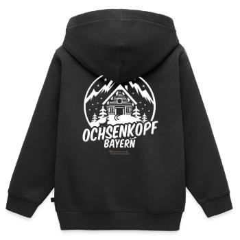 Ochsenkopf Bayern Skigebiet - Kinder Premium Organic Zip Hoodie - Schwarz - Hinten - AI Model Kid Male (0cm)