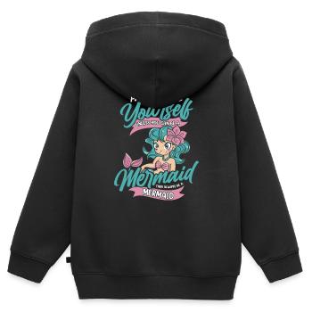 Mermaid Fable Mermaids Contes de fées - Sweat Premium à capuche zippé enfant bio - noir - Dos - AI Model Kid Male (0cm)