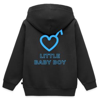 Annonce de bébé - Garçon - Grossesse - Sweat Premium à capuche zippé enfant bio - noir - Dos - AI Model Kid Male (0cm)
