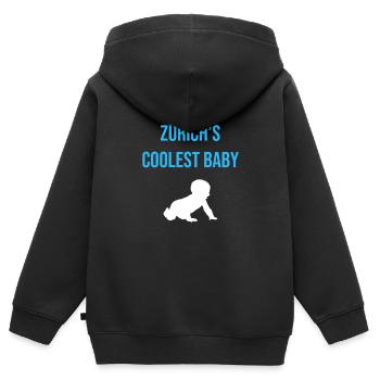 Zürichs coolstes Baby - Kinder Premium Organic Zip Hoodie - Schwarz - Hinten - AI Model Kid Male (0cm)