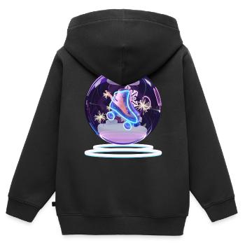 Boule à neige - Sweat Premium à capuche zippé enfant bio - noir - Dos - AI Model Kid Male (0cm)