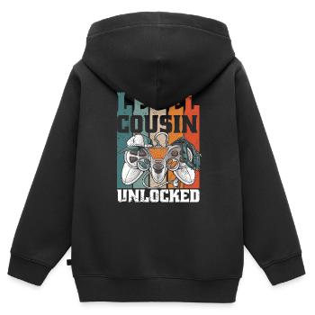 Cousins Famille Cousin - Sweat Premium à capuche zippé enfant bio - noir - Dos - AI Model Kid Male (0cm)